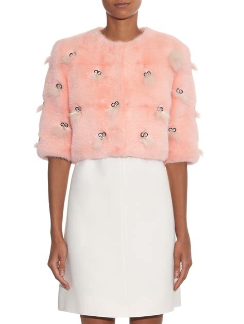 fendi pink fur dress|fendi fur coat woman.